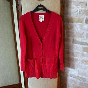 Barneys New York CO-OP in collab with C&C Calif Red Cashmere Cardigan size small